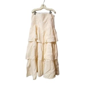 Free people tiered cream strapless dress